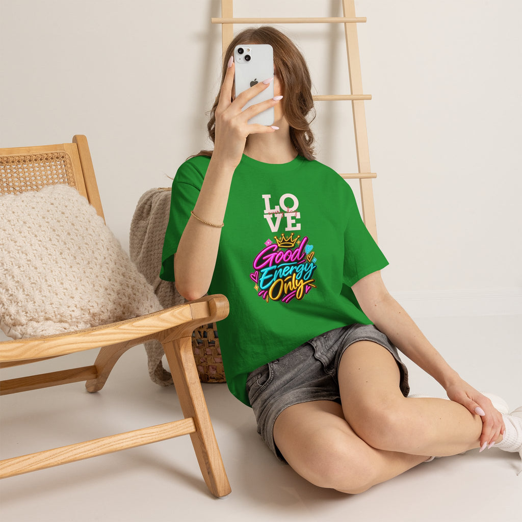 Good Energy Only T-Shirt — Love Graphic Positive Vibes Tee