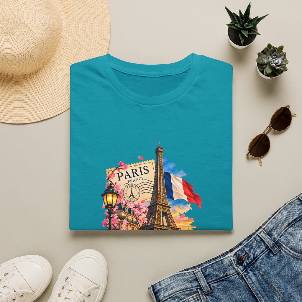 Paris Eiffel Tower Vintage Floral T-Shirt