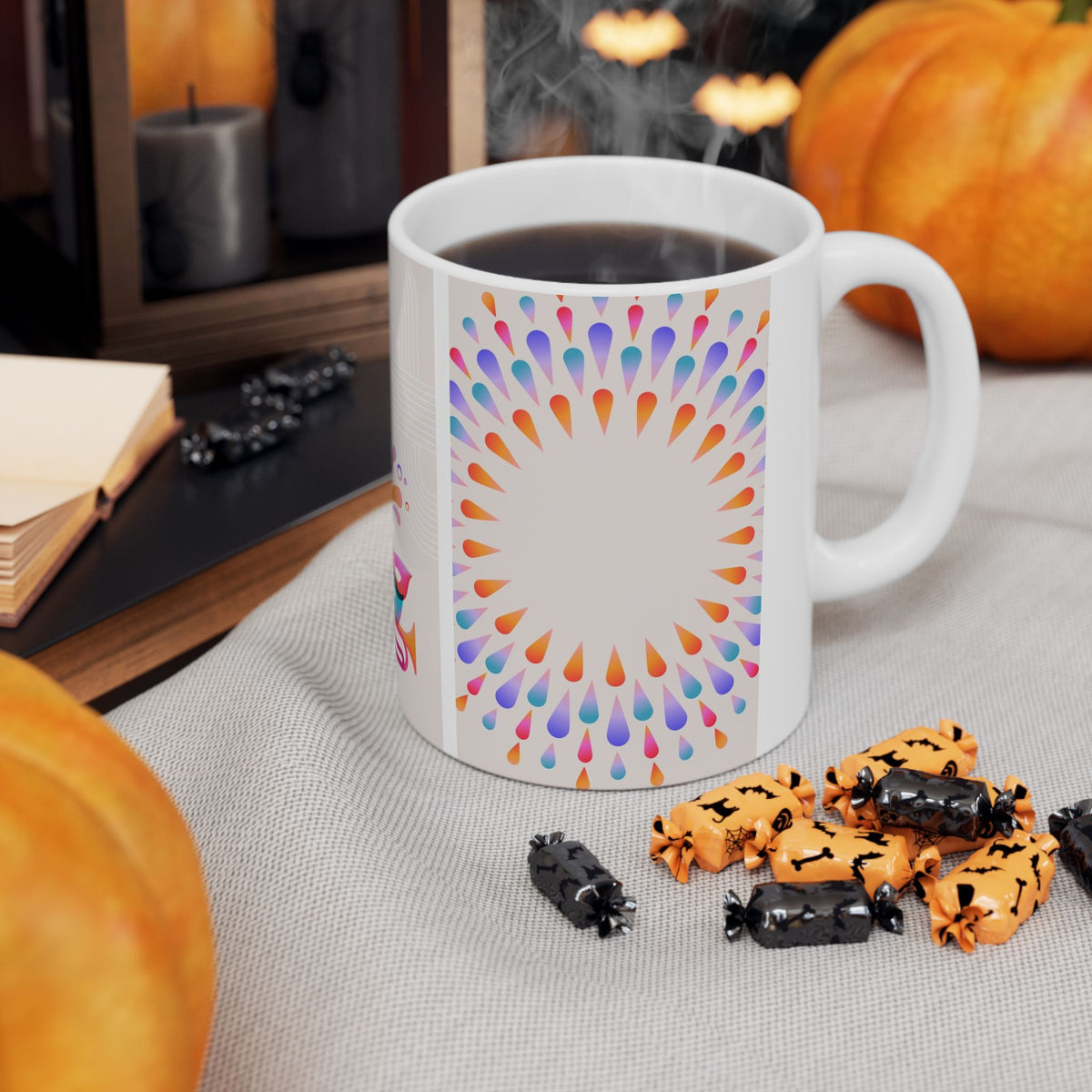 Carnival Music Ceramic Mug – Colorful Guitar & Mask Coffee Cup (11oz, 15oz)