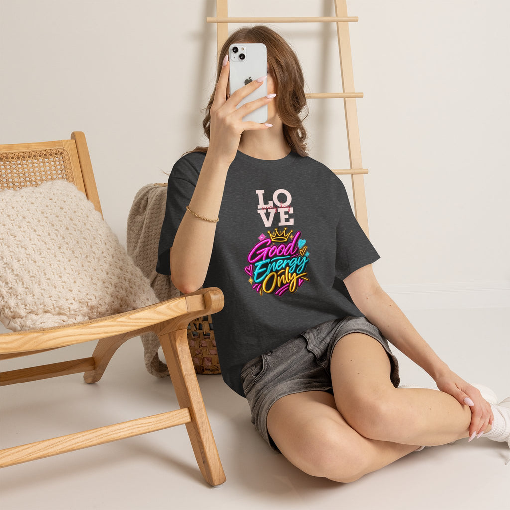 Good Energy Only T-Shirt — Love Graphic Positive Vibes Tee