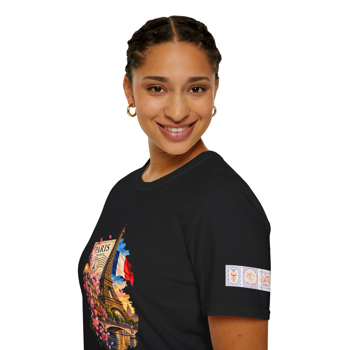Paris Eiffel Tower Vintage Floral T-Shirt