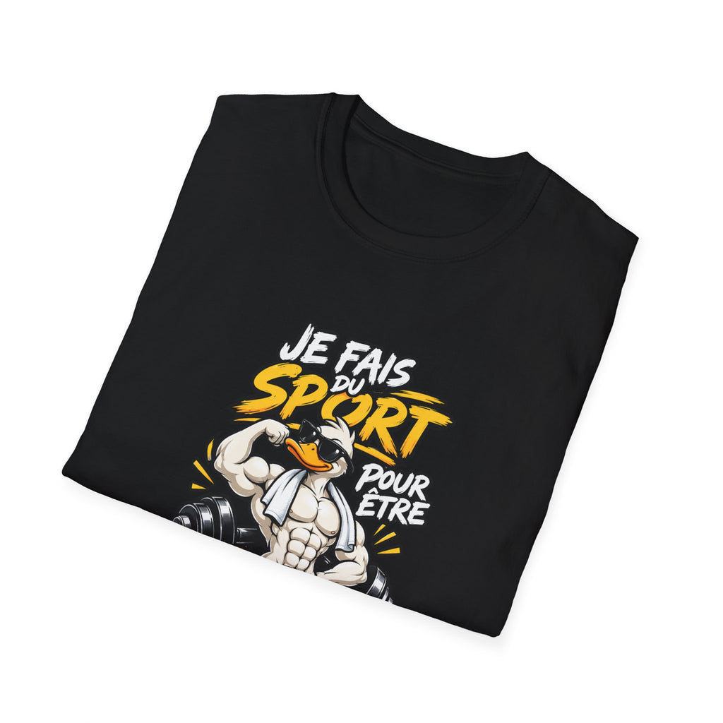 T-Shirt "Je Fais Sport Pour Être Beau Tout Nu" — Funny French Gym Graphic Tee