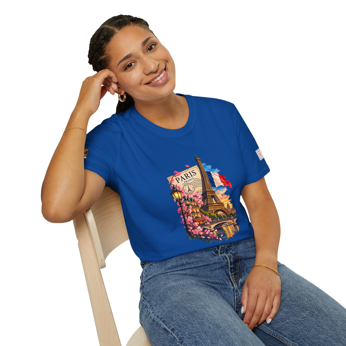 Paris Eiffel Tower Vintage Floral T-Shirt