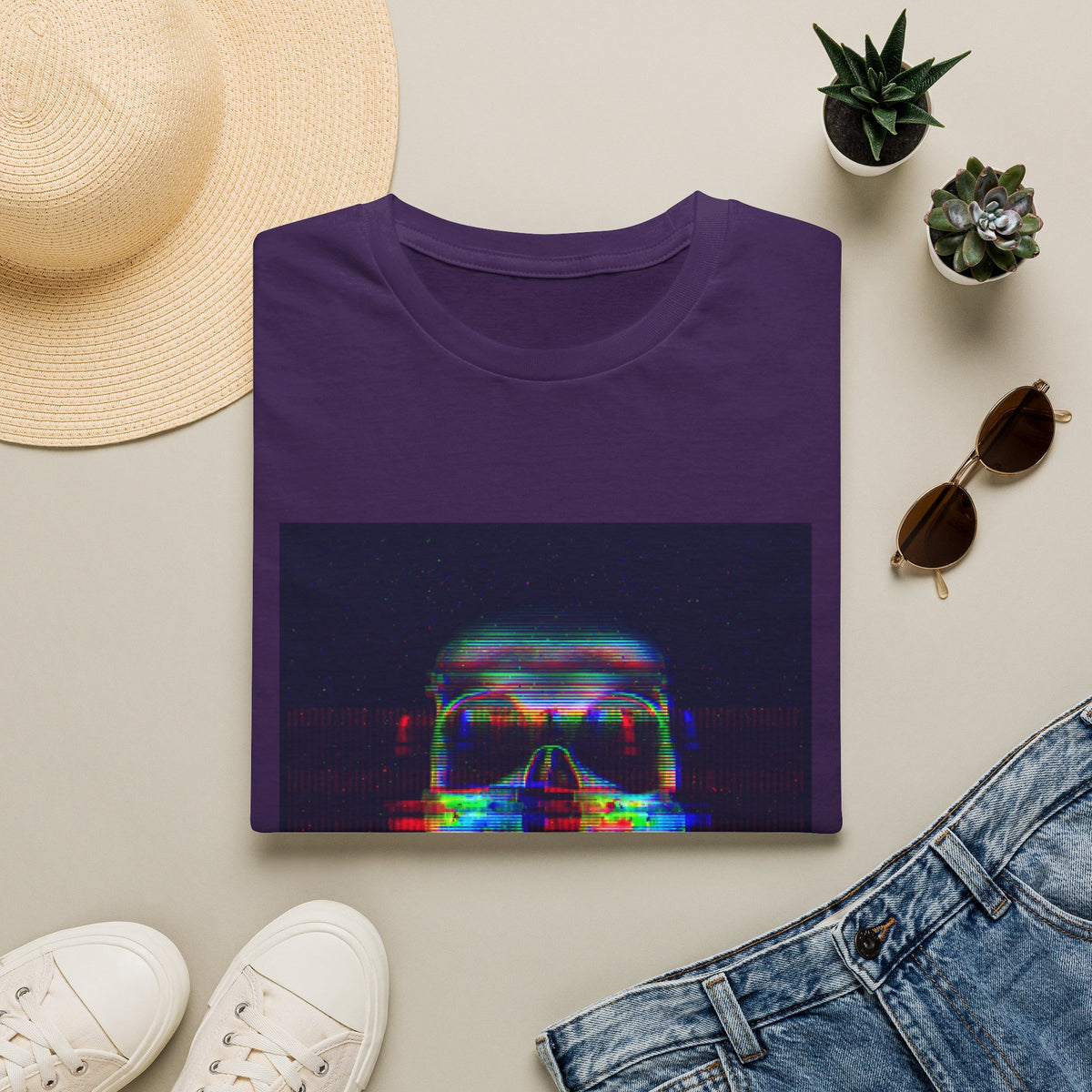 Glitch Neon Skull T-Shirt — Cyberpunk Retro Horror Tee