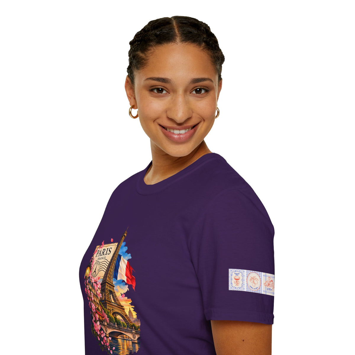 Paris Eiffel Tower Vintage Floral T-Shirt