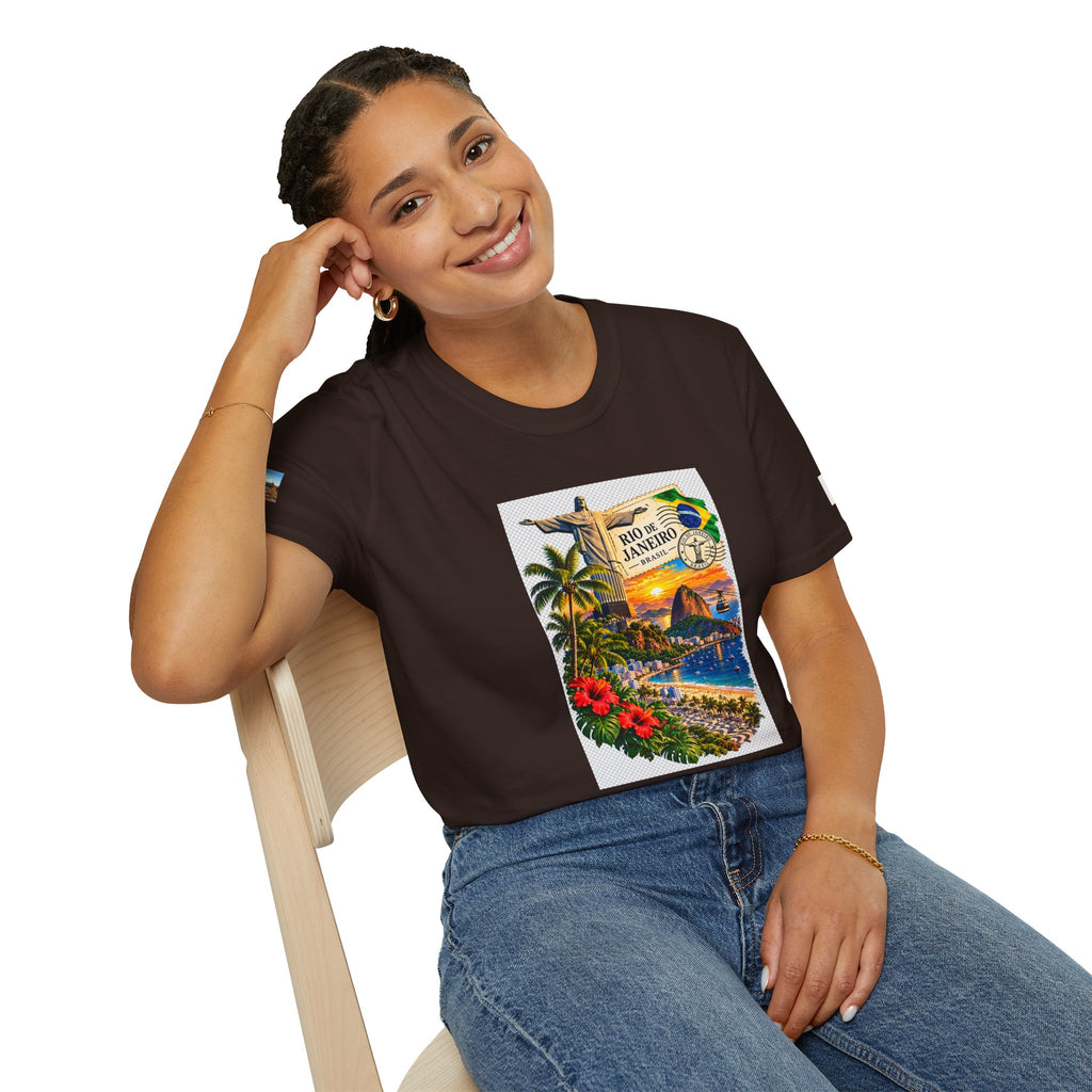 Rio de Janeiro Vintage Postcard T-Shirt — Tropical Brazil Travel Tee