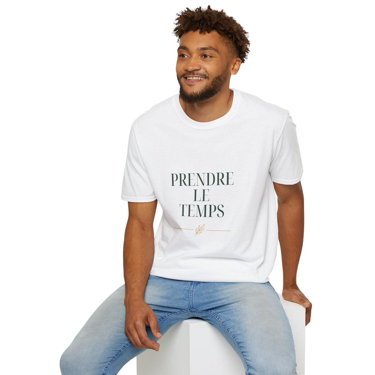 Prendre le Temps T-Shirt — French Relaxation Tee with Minimalist Script