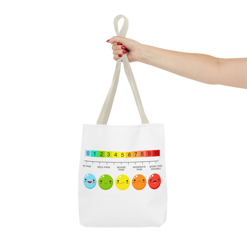Tote Bag — Pain Scale & Sick Zombie Emoji AOP Tote