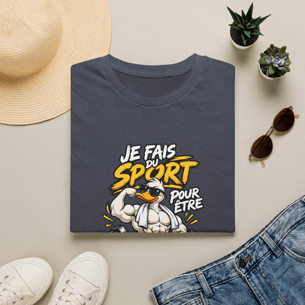 T-Shirt "Je Fais Sport Pour Être Beau Tout Nu" — Funny French Gym Graphic Tee