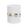 Work From Home Illustration Ceramic Mug – Cute Home Office Scenes (11oz/15oz)