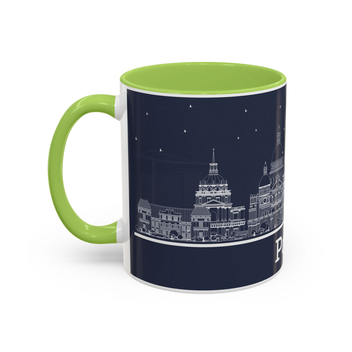Paris Skyline Coffee Mug — Nighttime Cityscape Accent Mug