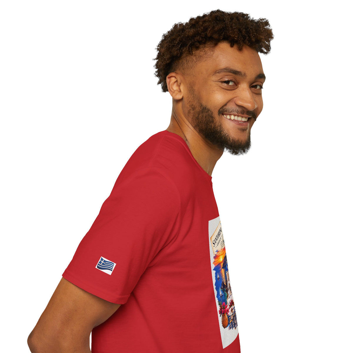 Santorini Greece Vintage Travel T-Shirt – Scenic Oia Sunset Poster Tee