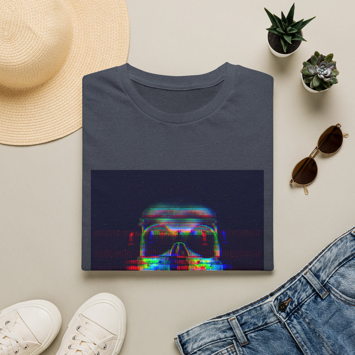 Glitch Neon Skull T-Shirt — Cyberpunk Retro Horror Tee