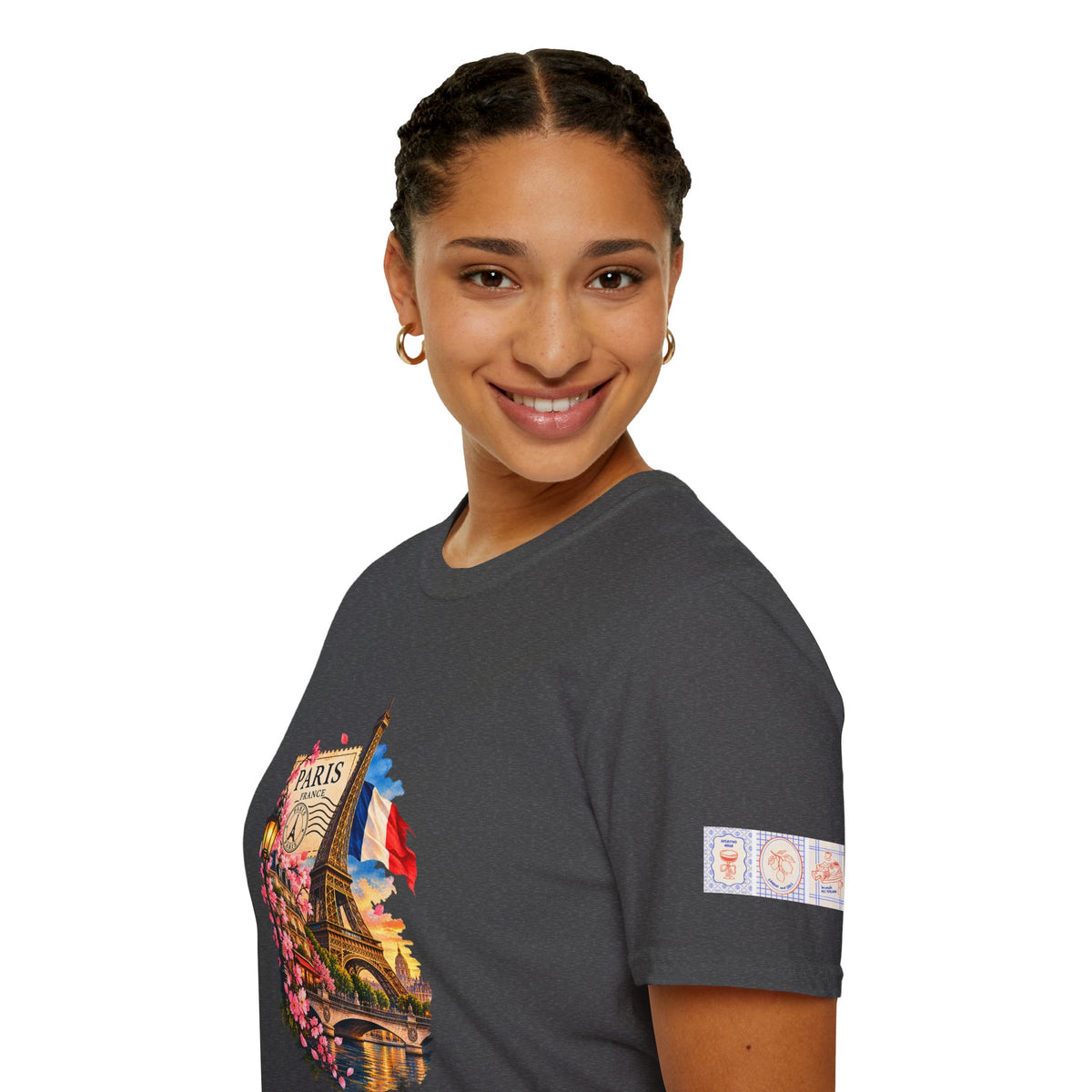 Paris Eiffel Tower Vintage Floral T-Shirt
