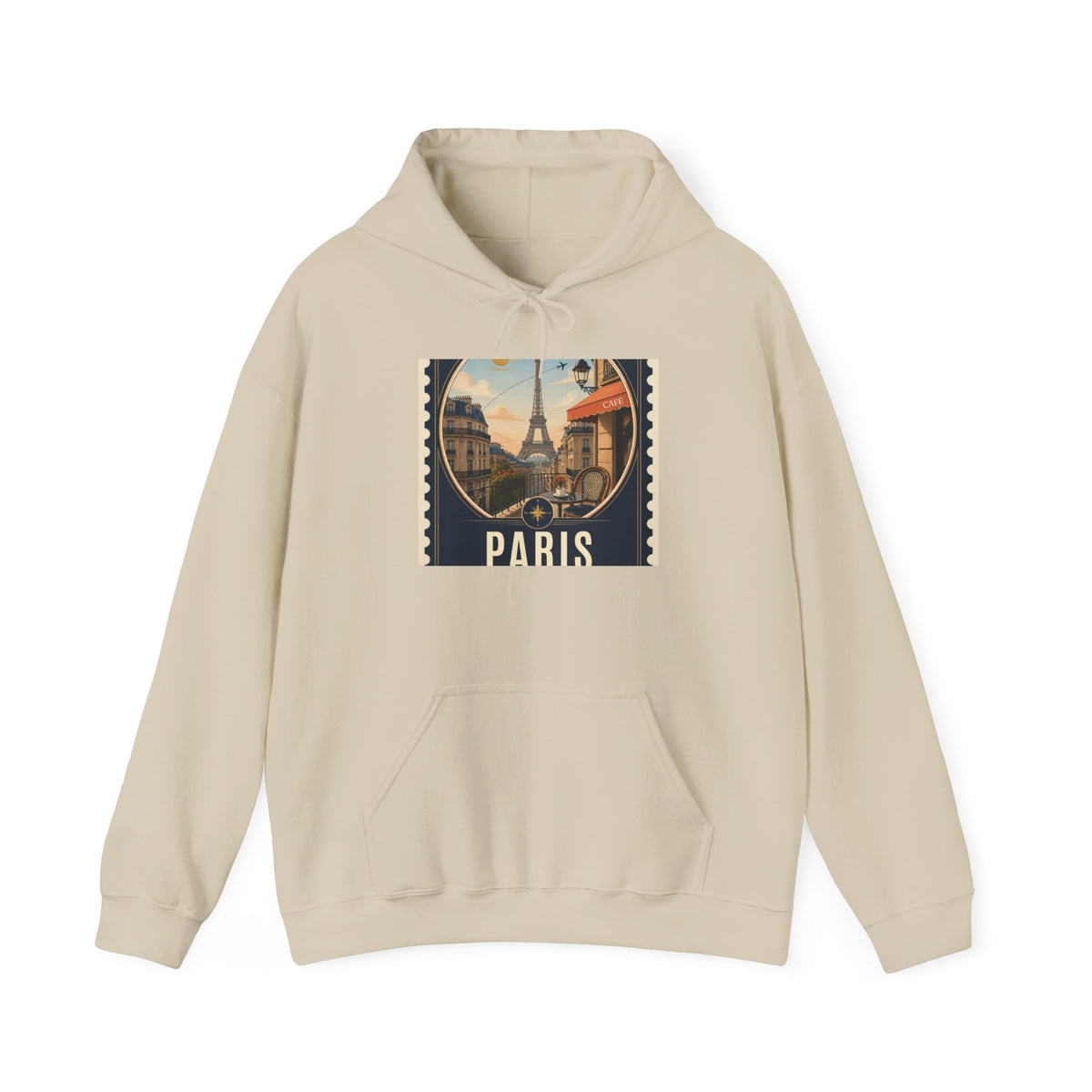 Paris Vintage Postcard Hoodie – Eiffel Tower Travel Sweatshirt