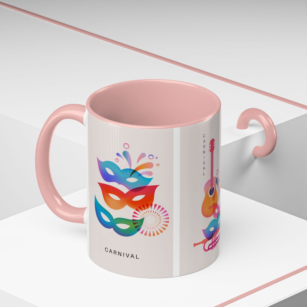 Carnival Music Accent Coffee Mug — Colorful Guitar & Mask 11/15oz