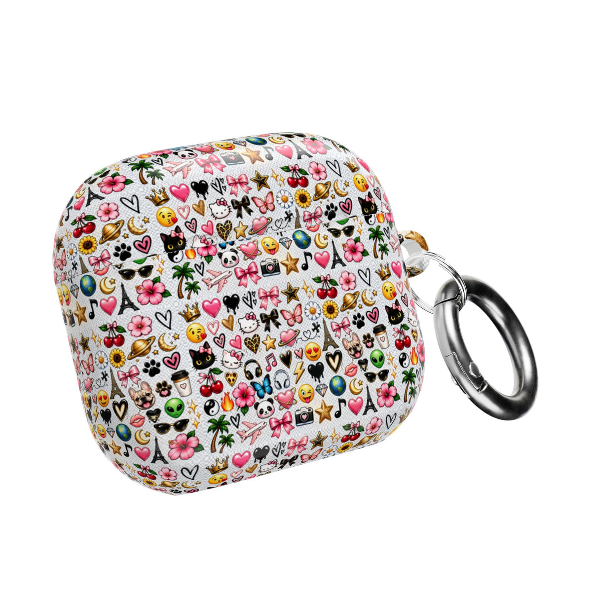 Emoji Pattern AirPod Case — Cute Floral & Icons Protective Cover