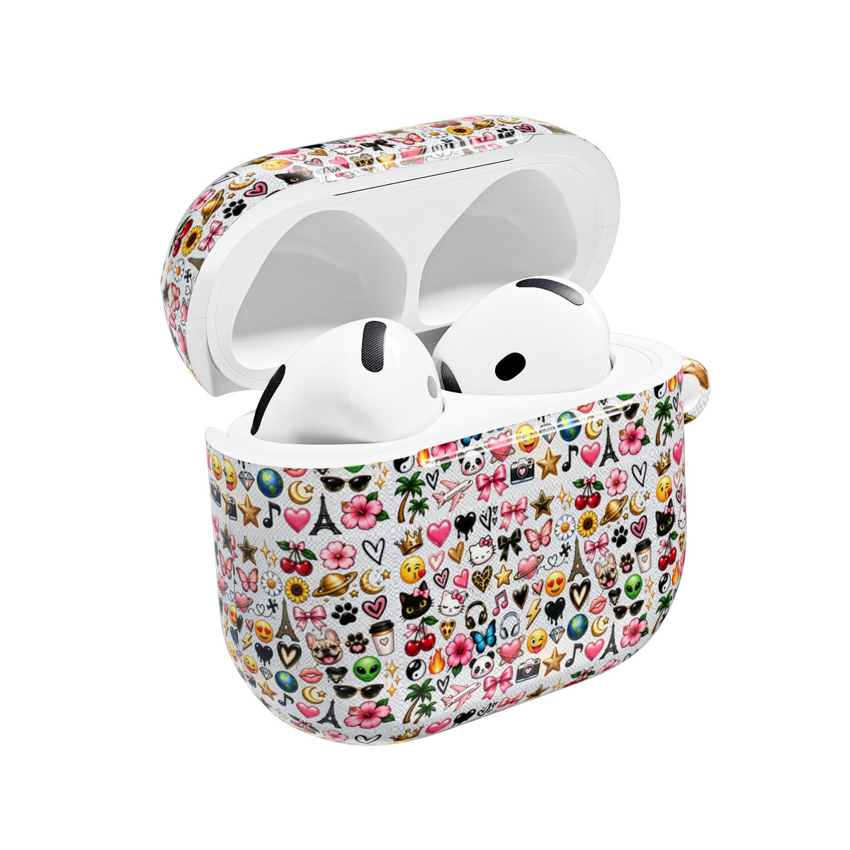 Emoji Pattern AirPod Case — Cute Floral & Icons Protective Cover