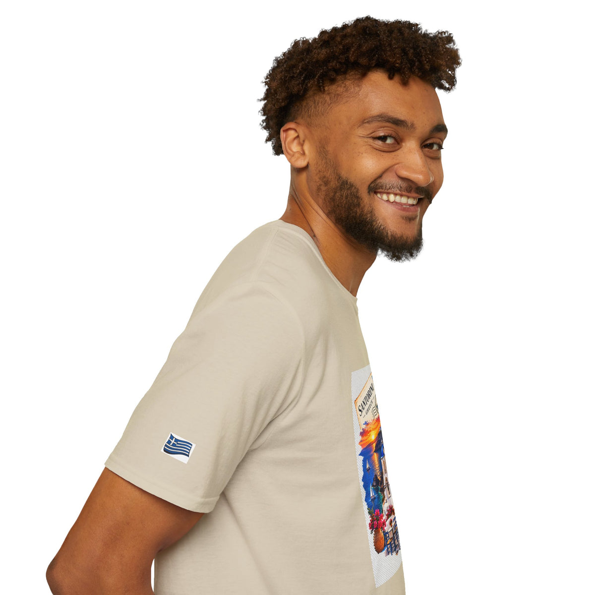 Santorini Greece Vintage Travel T-Shirt – Scenic Oia Sunset Poster Tee
