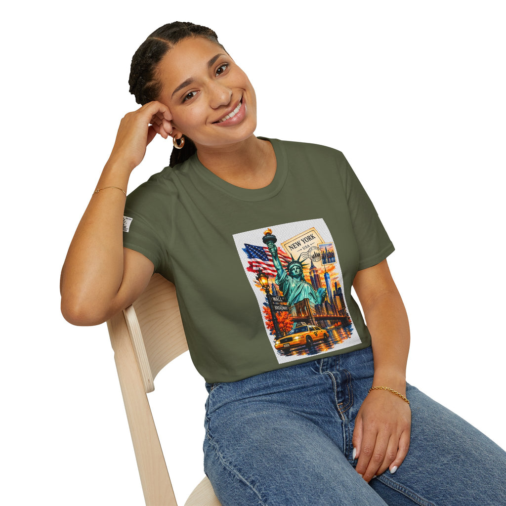 New York City Statue of Liberty Vintage Skyline T-Shirt