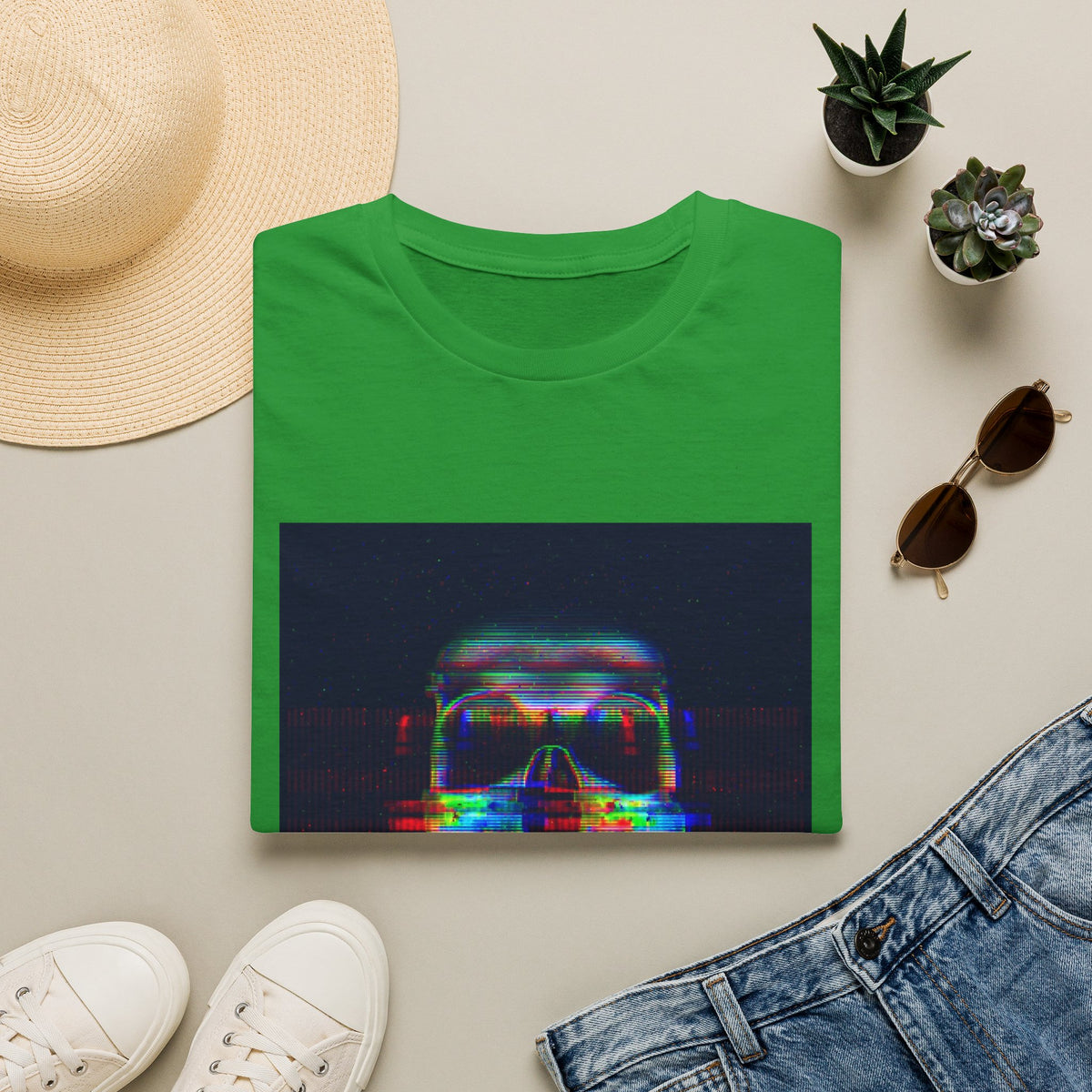 Glitch Neon Skull T-Shirt — Cyberpunk Retro Horror Tee