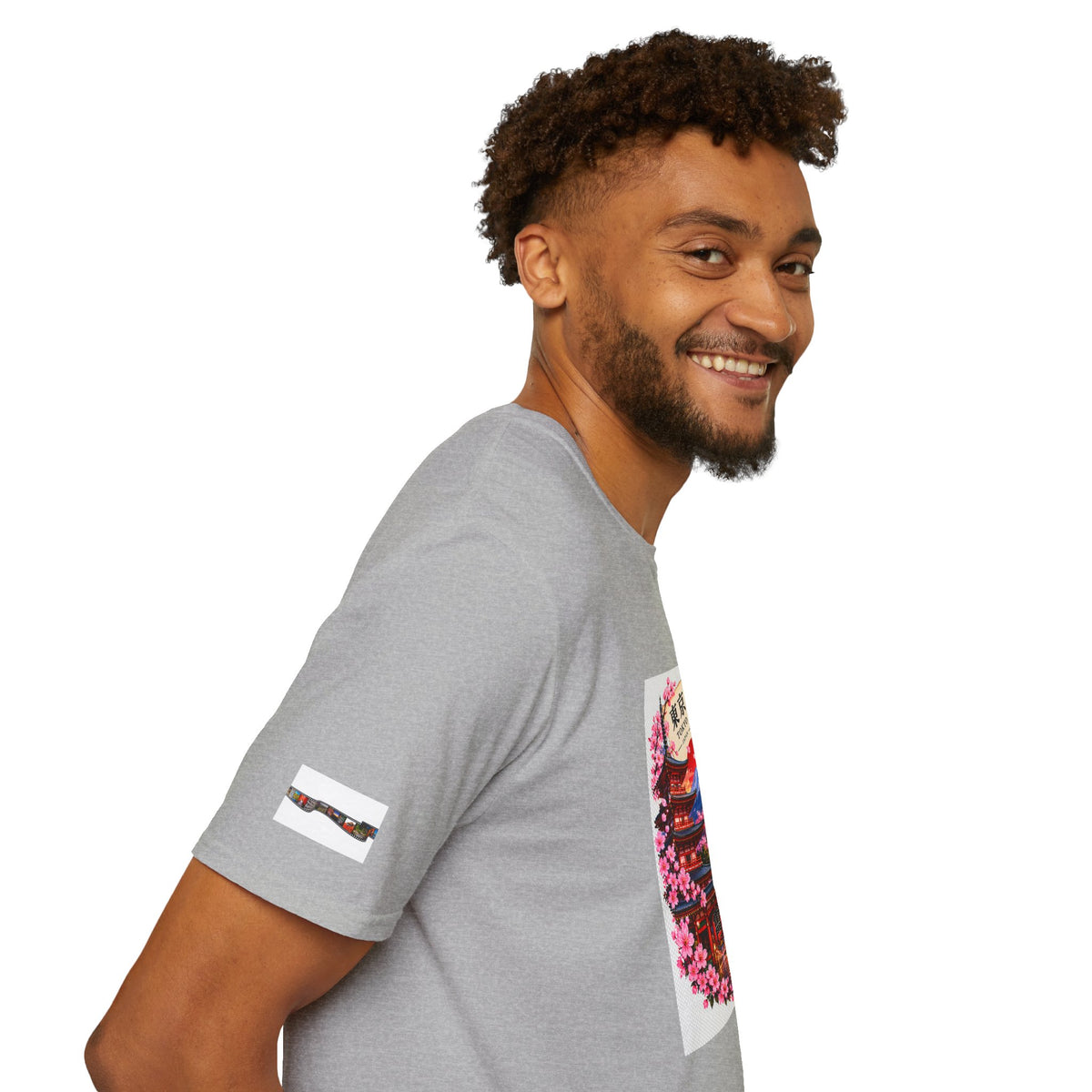 Tokyo Sakura Illustration T-Shirt — Vintage Mount Fuji & Cherry Blossom Graphic