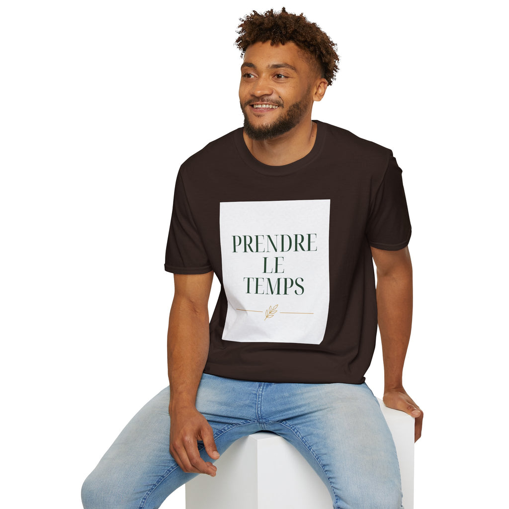 Prendre le Temps T-Shirt — French Relaxation Tee with Minimalist Script