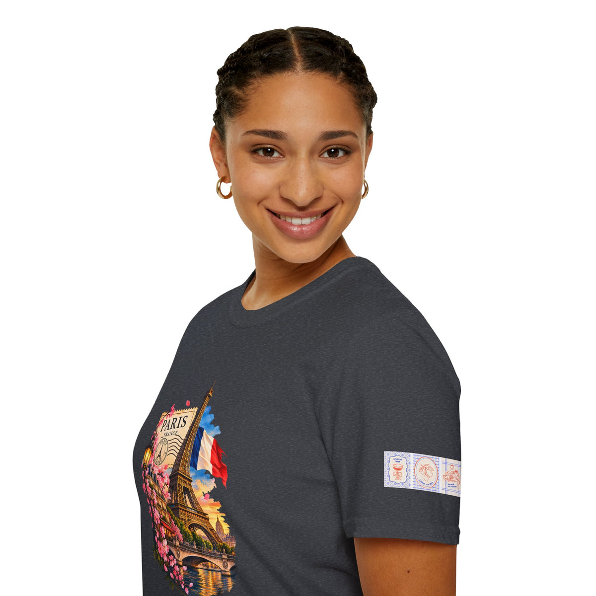 Paris Eiffel Tower Vintage Floral T-Shirt