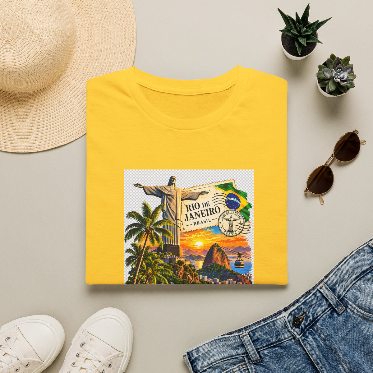 Rio de Janeiro Vintage Postcard T-Shirt — Tropical Brazil Travel Tee
