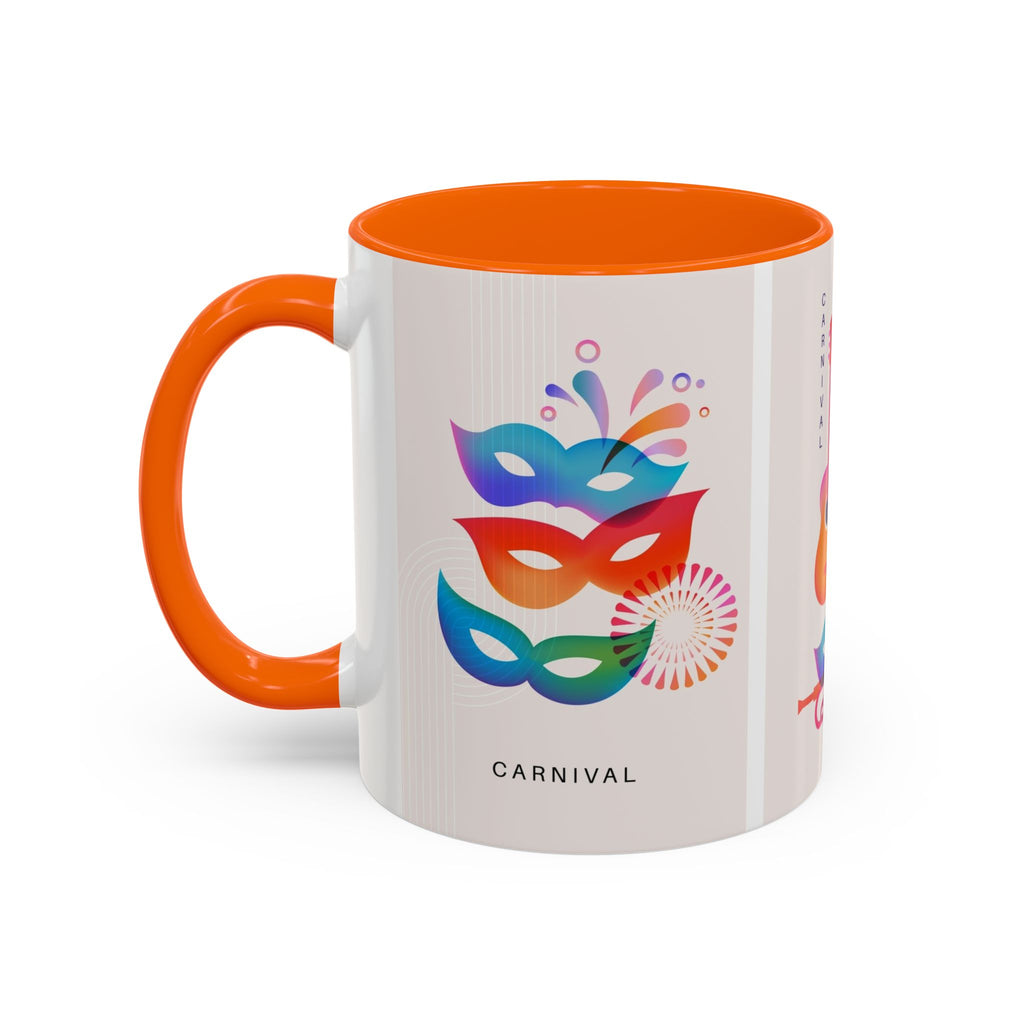 Carnival Music Accent Coffee Mug — Colorful Guitar & Mask 11/15oz