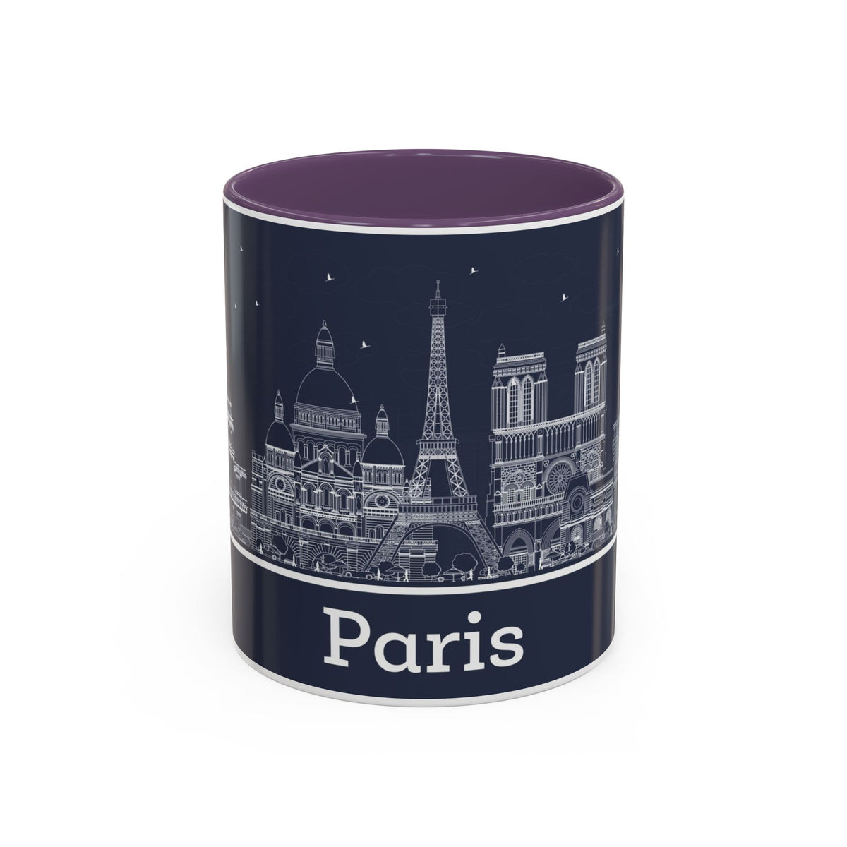 Paris Skyline Coffee Mug — Nighttime Cityscape Accent Mug
