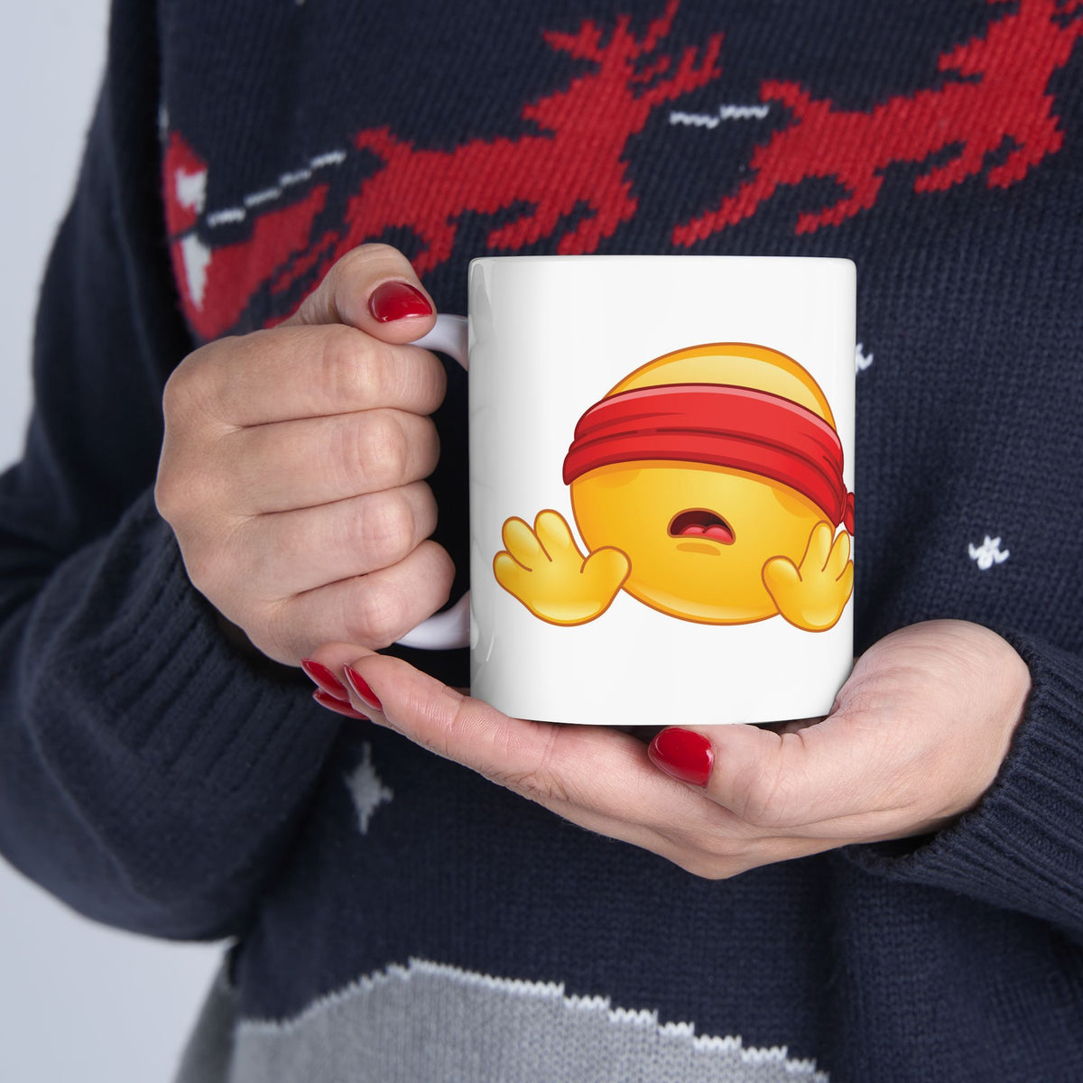 Emoji Pixel Mug – Playful Retro Smiley Ceramic Coffee Cup (11oz/15oz)