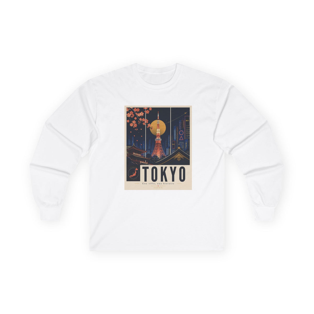 Tokyo Retro Travel Poster Long Sleeve Tee