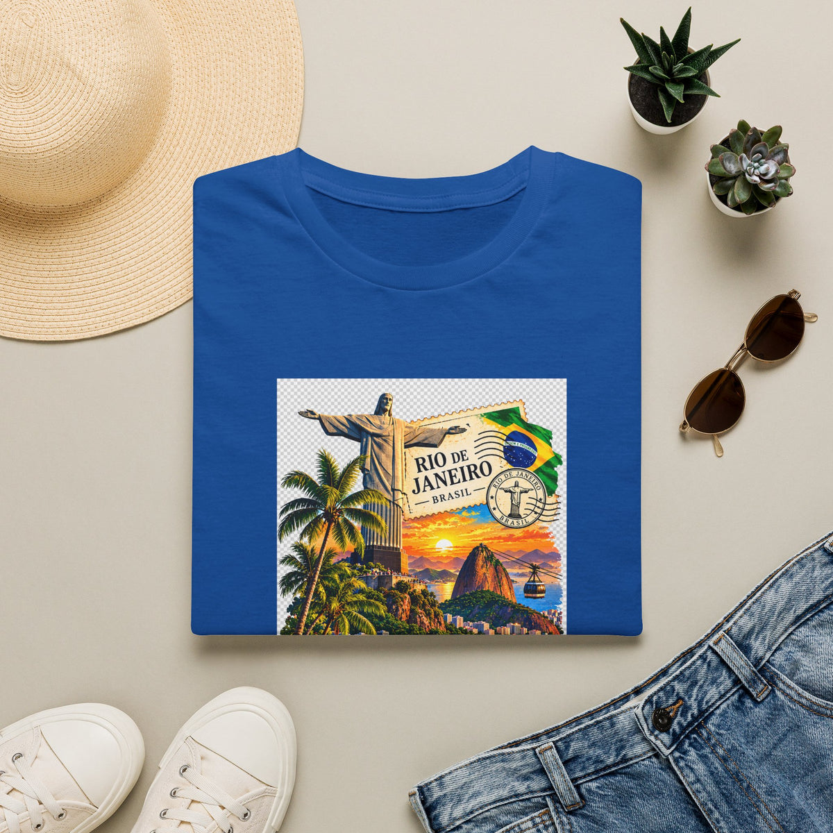 Rio de Janeiro Vintage Postcard T-Shirt — Tropical Brazil Travel Tee