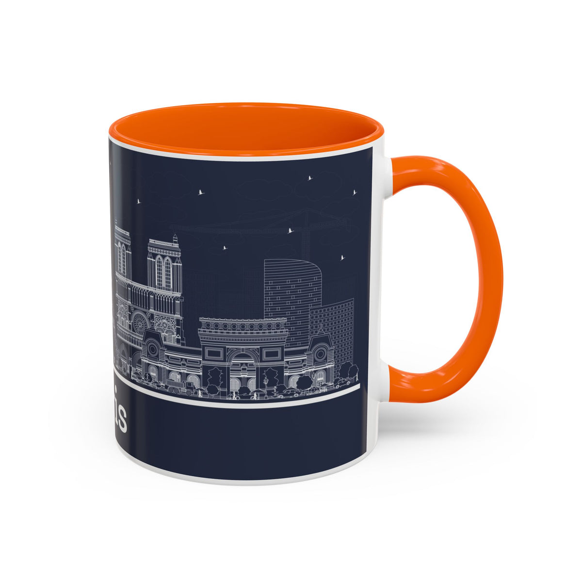 Paris Skyline Coffee Mug — Nighttime Cityscape Accent Mug