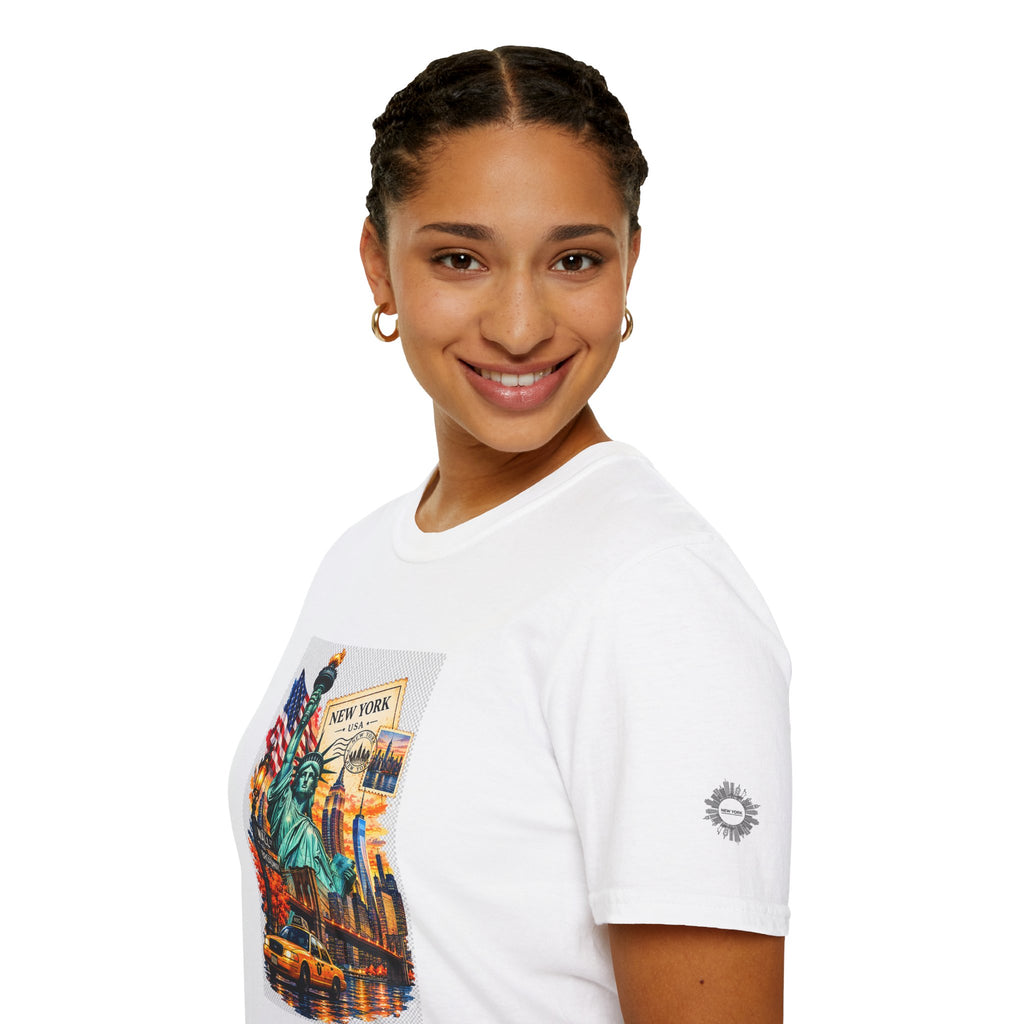 New York City Statue of Liberty Vintage Skyline T-Shirt