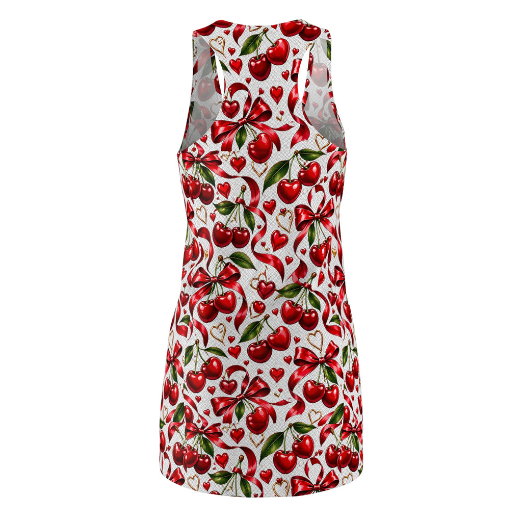 Cherry Hearts Racerback Dress — Cute Red Cherry Print Summer Sundress