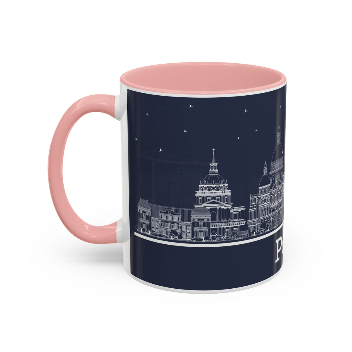 Paris Skyline Coffee Mug — Nighttime Cityscape Accent Mug