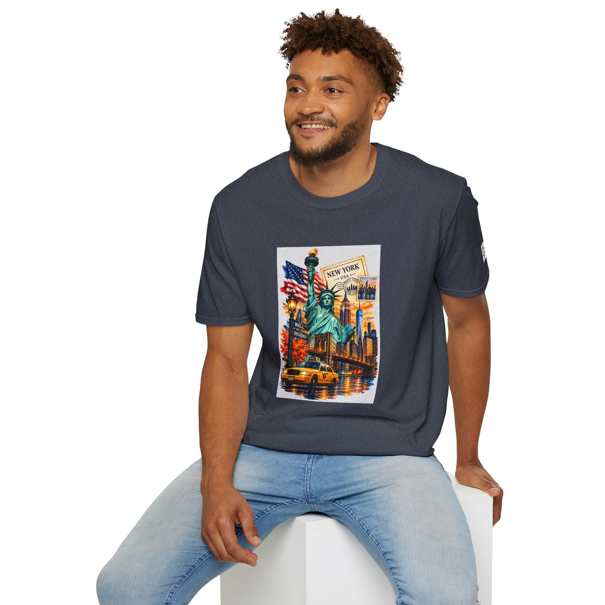 New York City Statue of Liberty Vintage Skyline T-Shirt