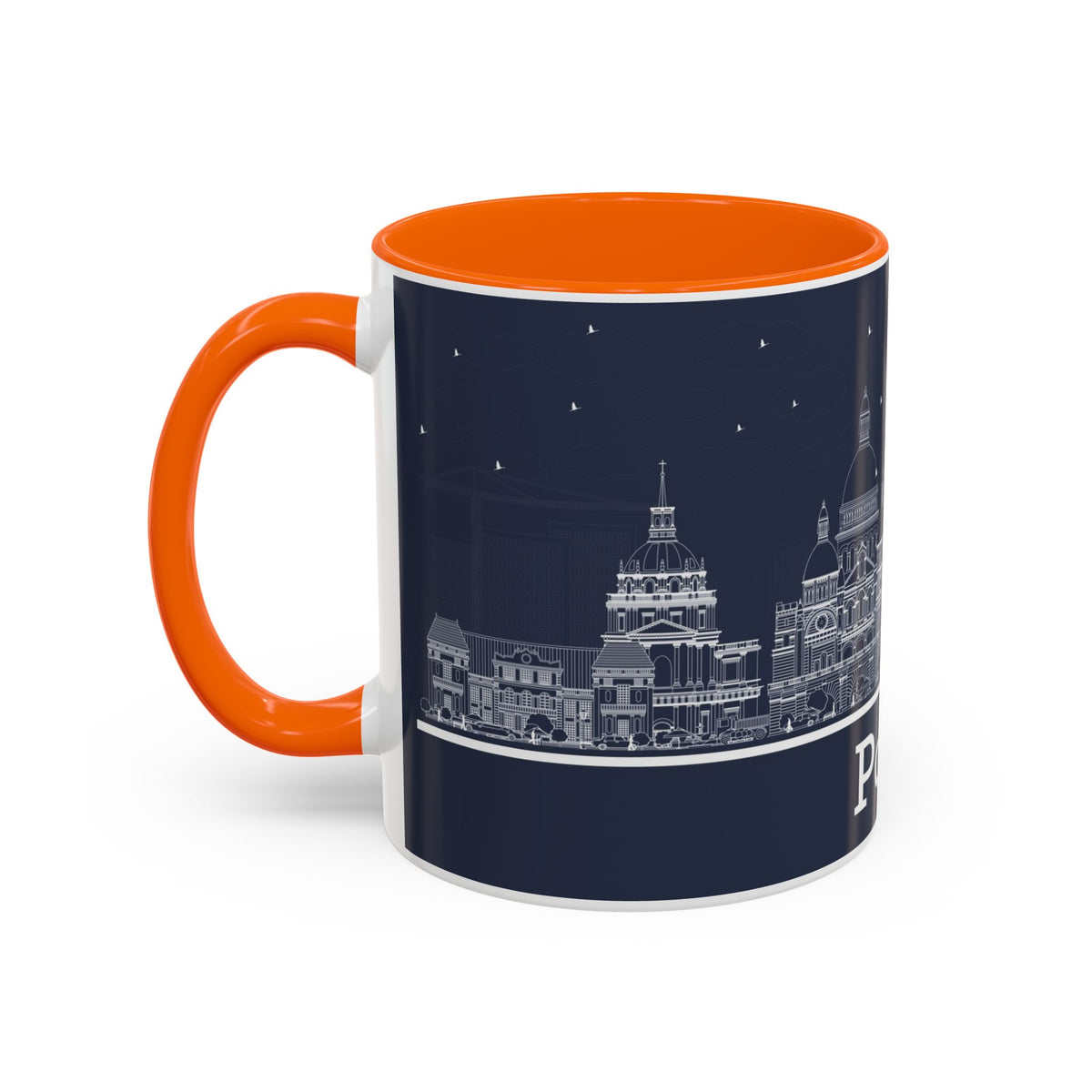 Paris Skyline Coffee Mug — Nighttime Cityscape Accent Mug