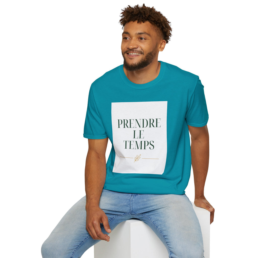 Prendre le Temps T-Shirt — French Relaxation Tee with Minimalist Script
