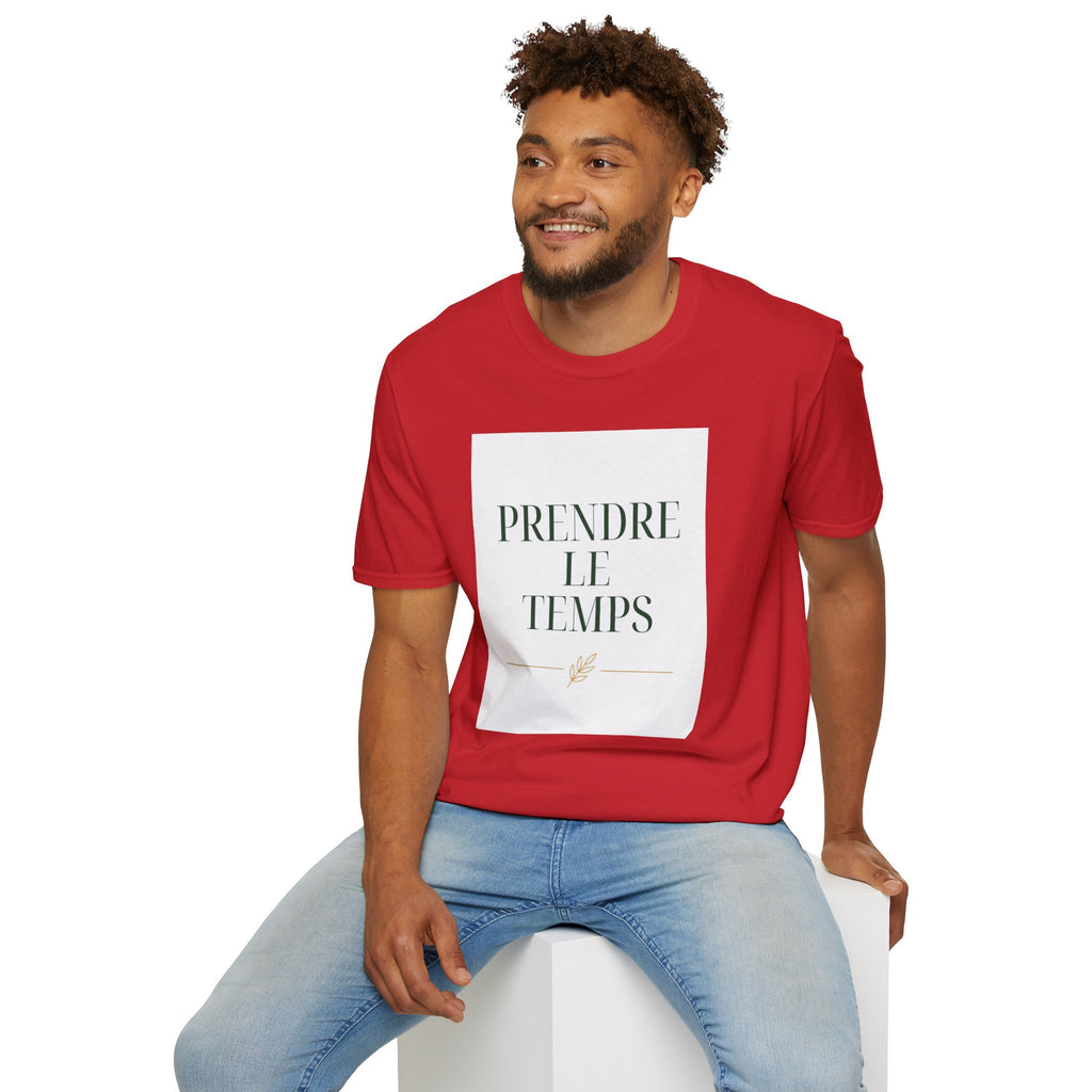 Prendre le Temps T-Shirt — French Relaxation Tee with Minimalist Script