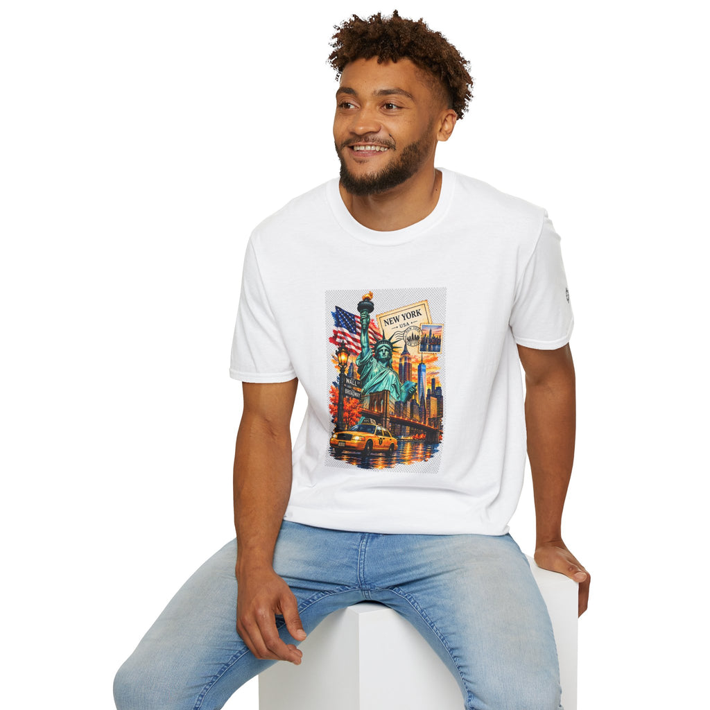 New York City Statue of Liberty Vintage Skyline T-Shirt