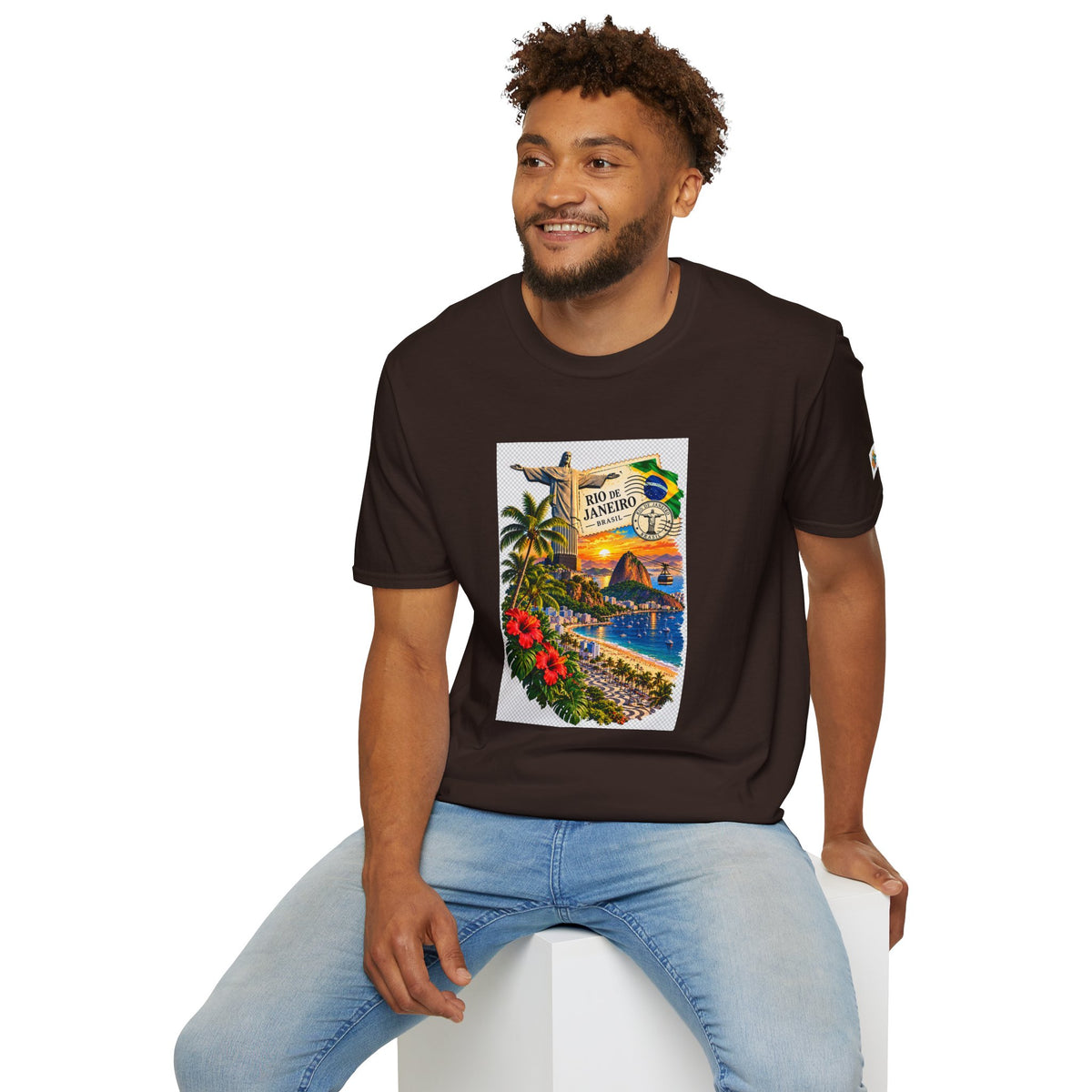 Rio de Janeiro Vintage Postcard T-Shirt — Tropical Brazil Travel Tee