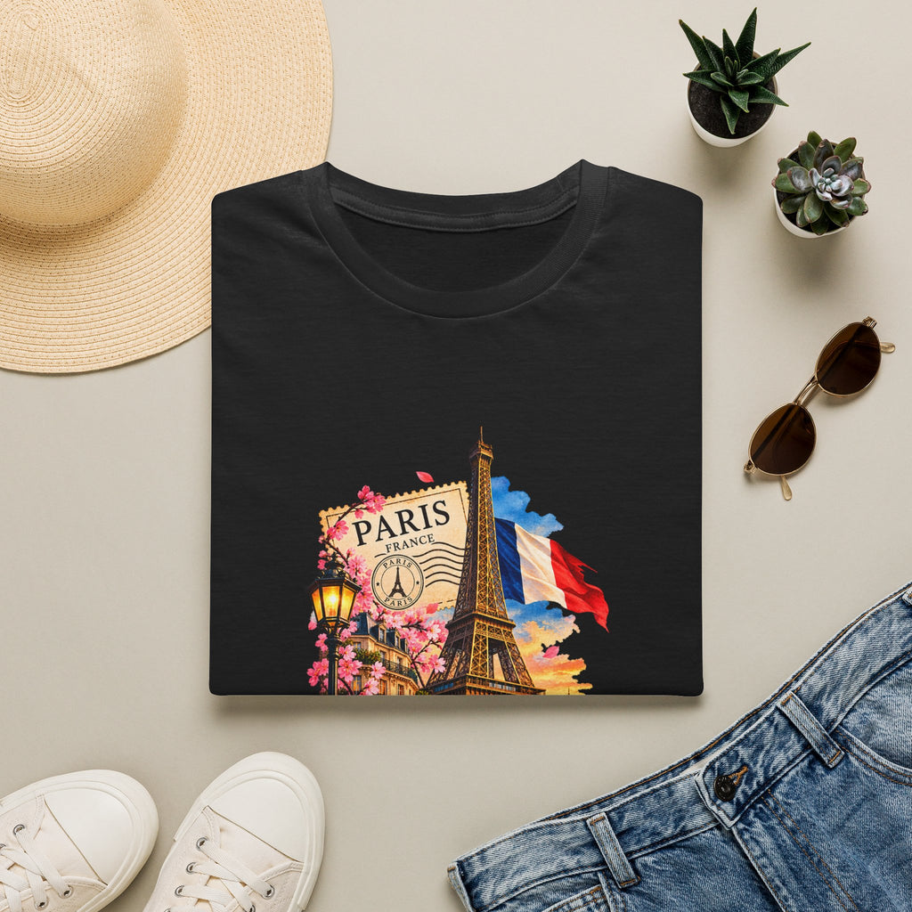 Paris Eiffel Tower Vintage Floral T-Shirt