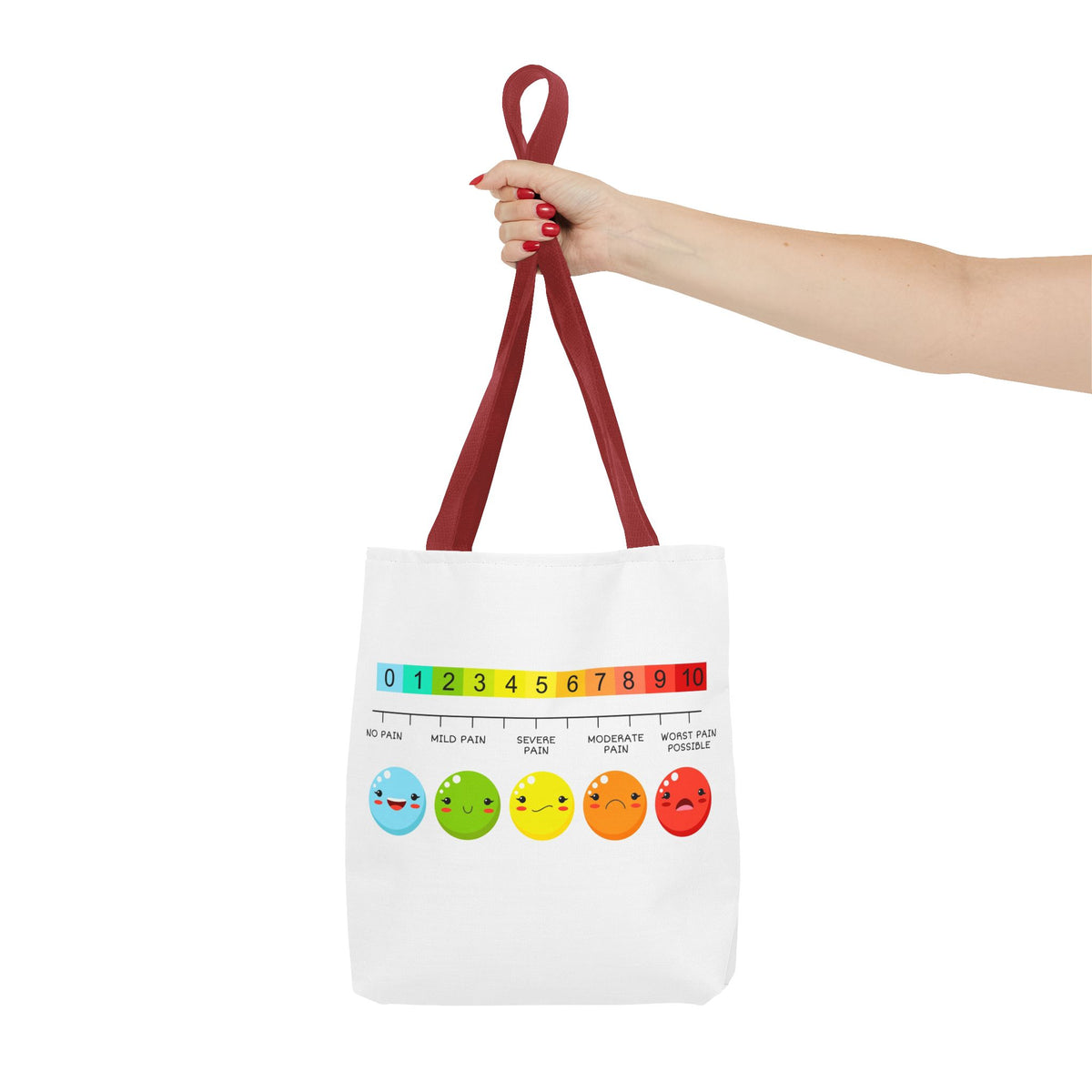 Tote Bag — Pain Scale & Sick Zombie Emoji AOP Tote