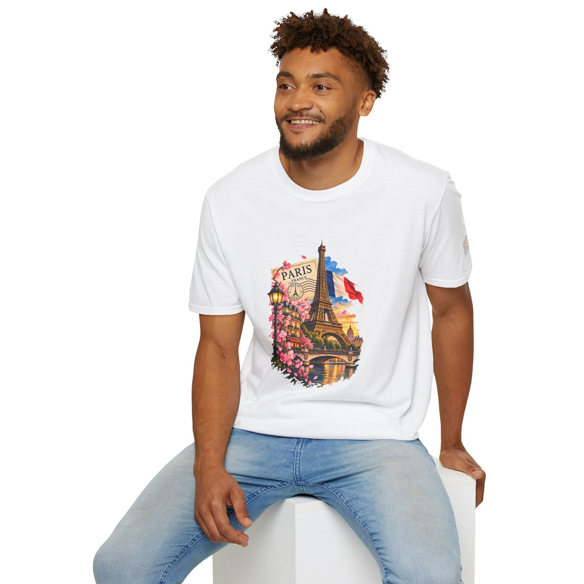 Paris Eiffel Tower Vintage Floral T-Shirt