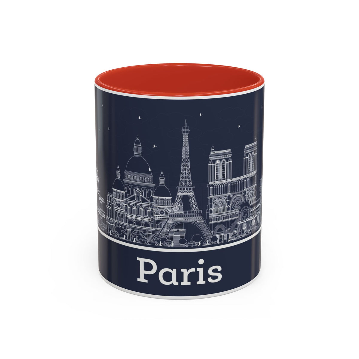 Paris Skyline Coffee Mug — Nighttime Cityscape Accent Mug