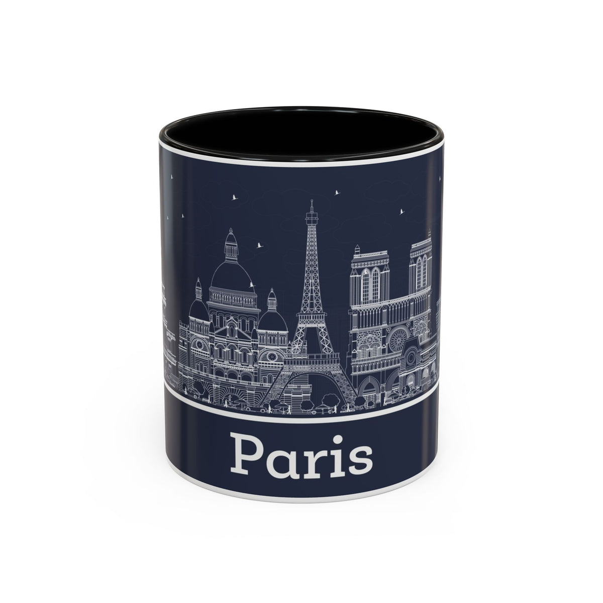 Paris Skyline Coffee Mug — Nighttime Cityscape Accent Mug