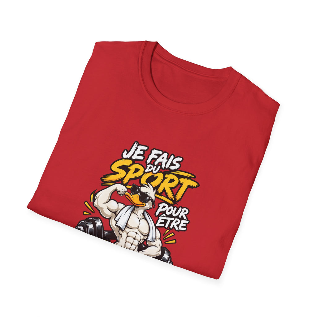 T-Shirt "Je Fais Sport Pour Être Beau Tout Nu" — Funny French Gym Graphic Tee